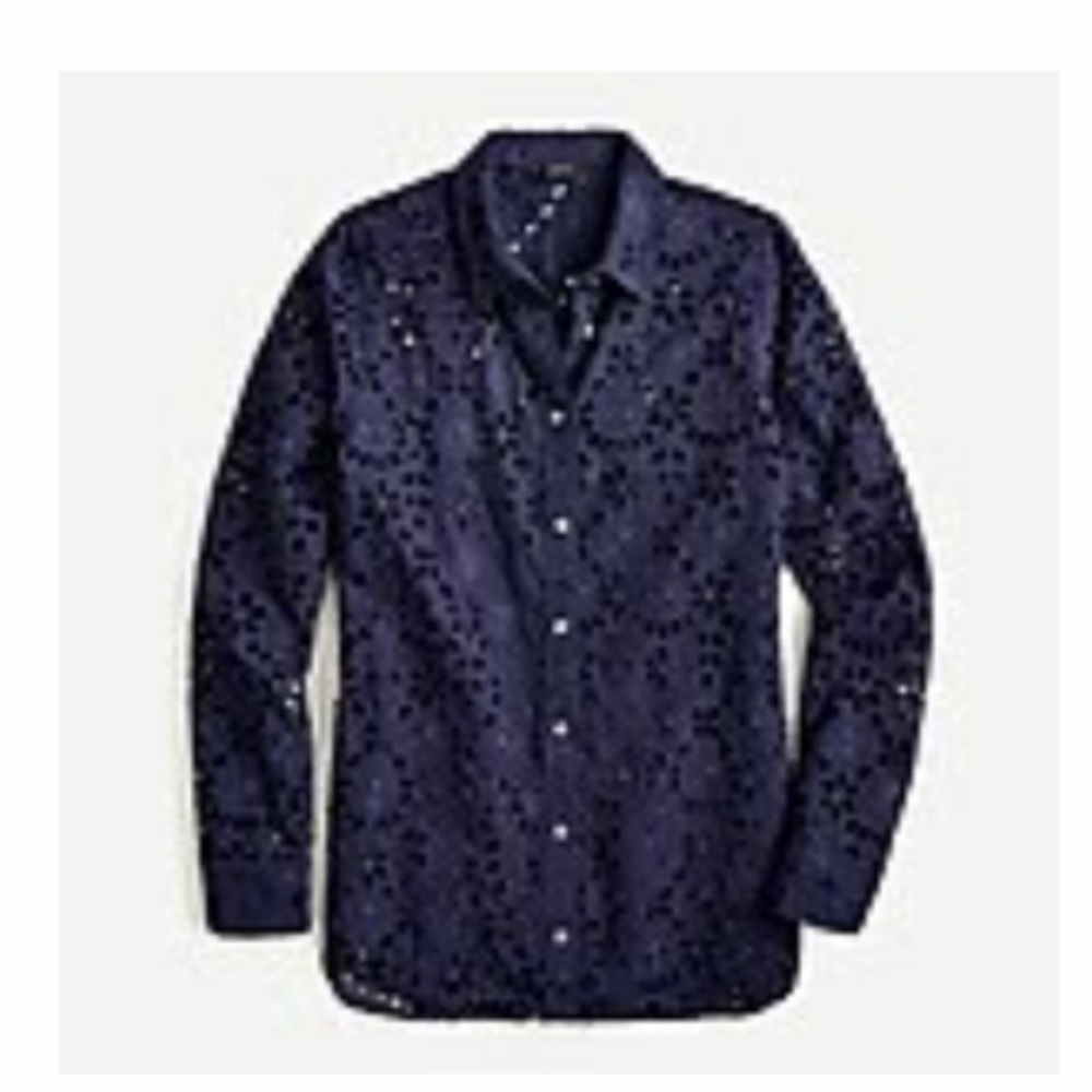 NWT J. Crew Eyelet Blouse sz 8 - Picture 2 of 9
